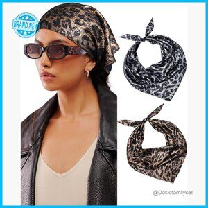 Y2K Punk Hair Bandanas Set of 2 Retro Grunge Head Wraps Disco Style